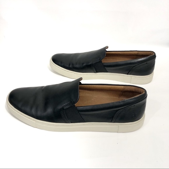 Frye mens Ivy slip on sneakers black leather - Picture 6 of 7